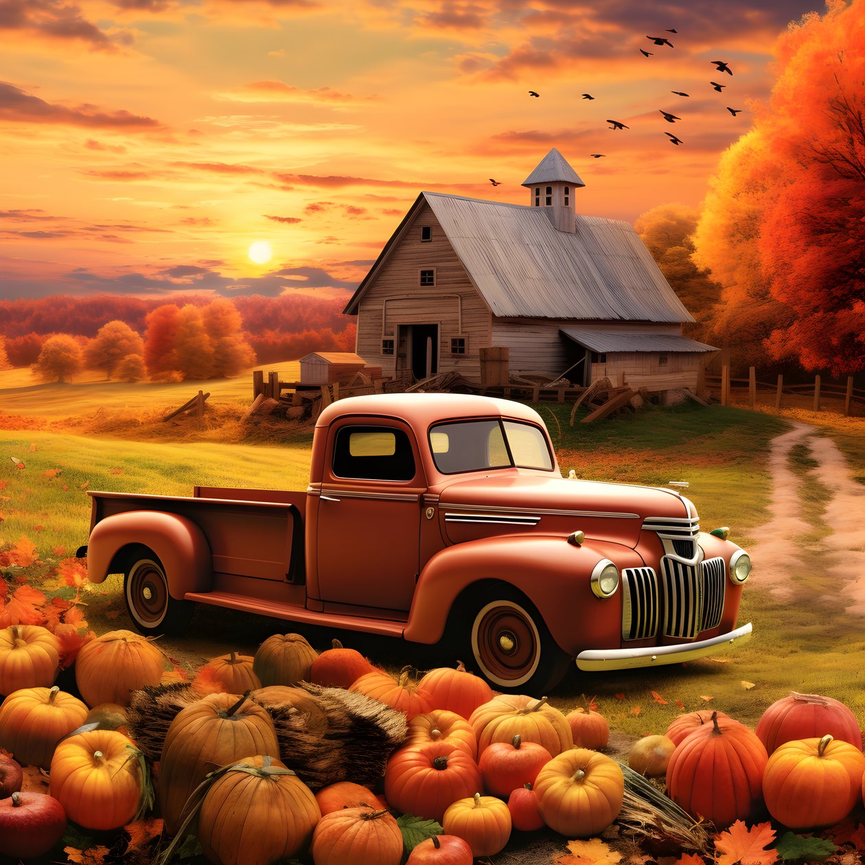 An Old Pickup Truck at an Autumn Sunset Evening 4 by Kurt Heppke