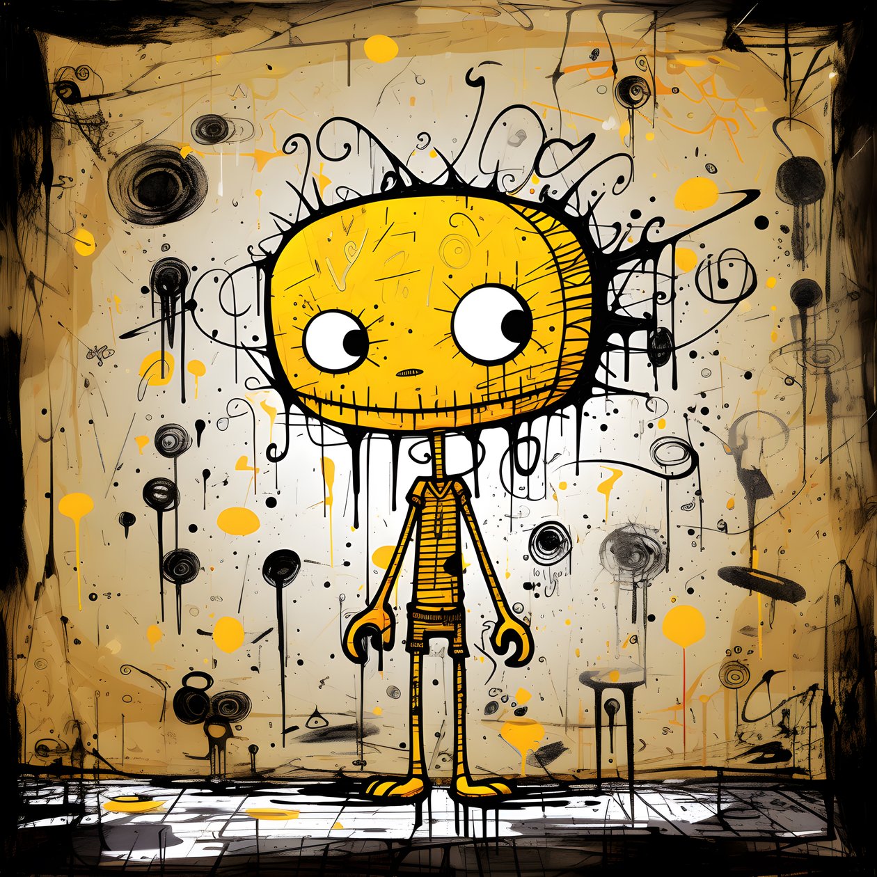 Yellow Cartoon Character 1 by Kurt Heppke