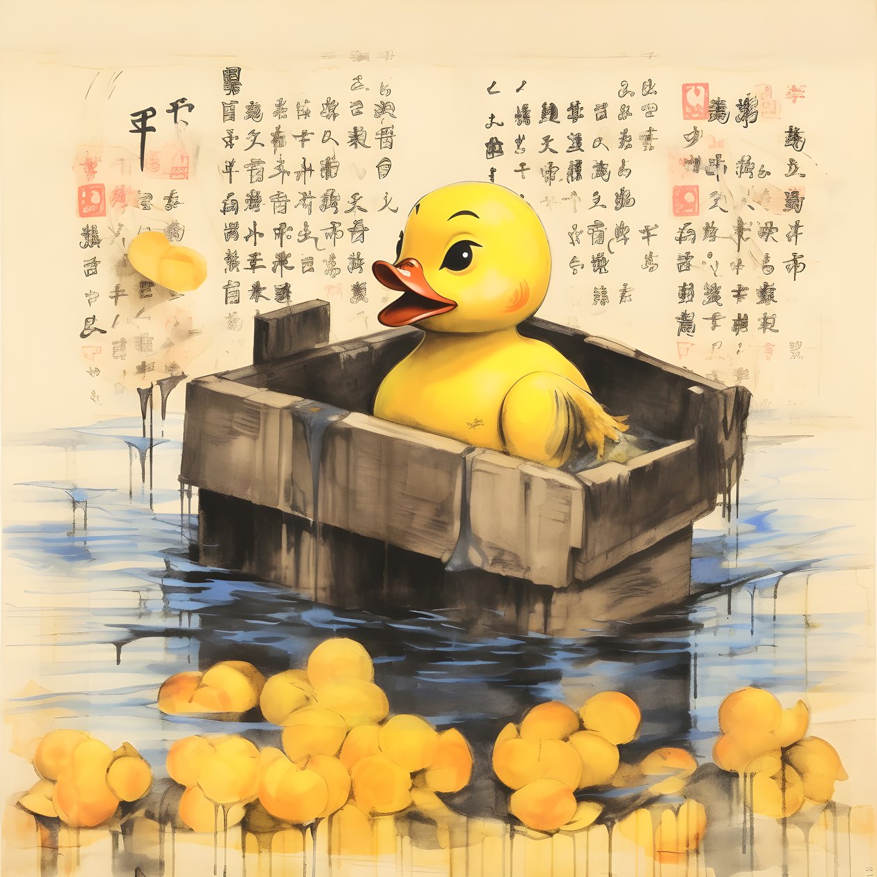 Trendy Rubber Duck Advertisement Poster - The Yellow 4 by Kurt Heppke