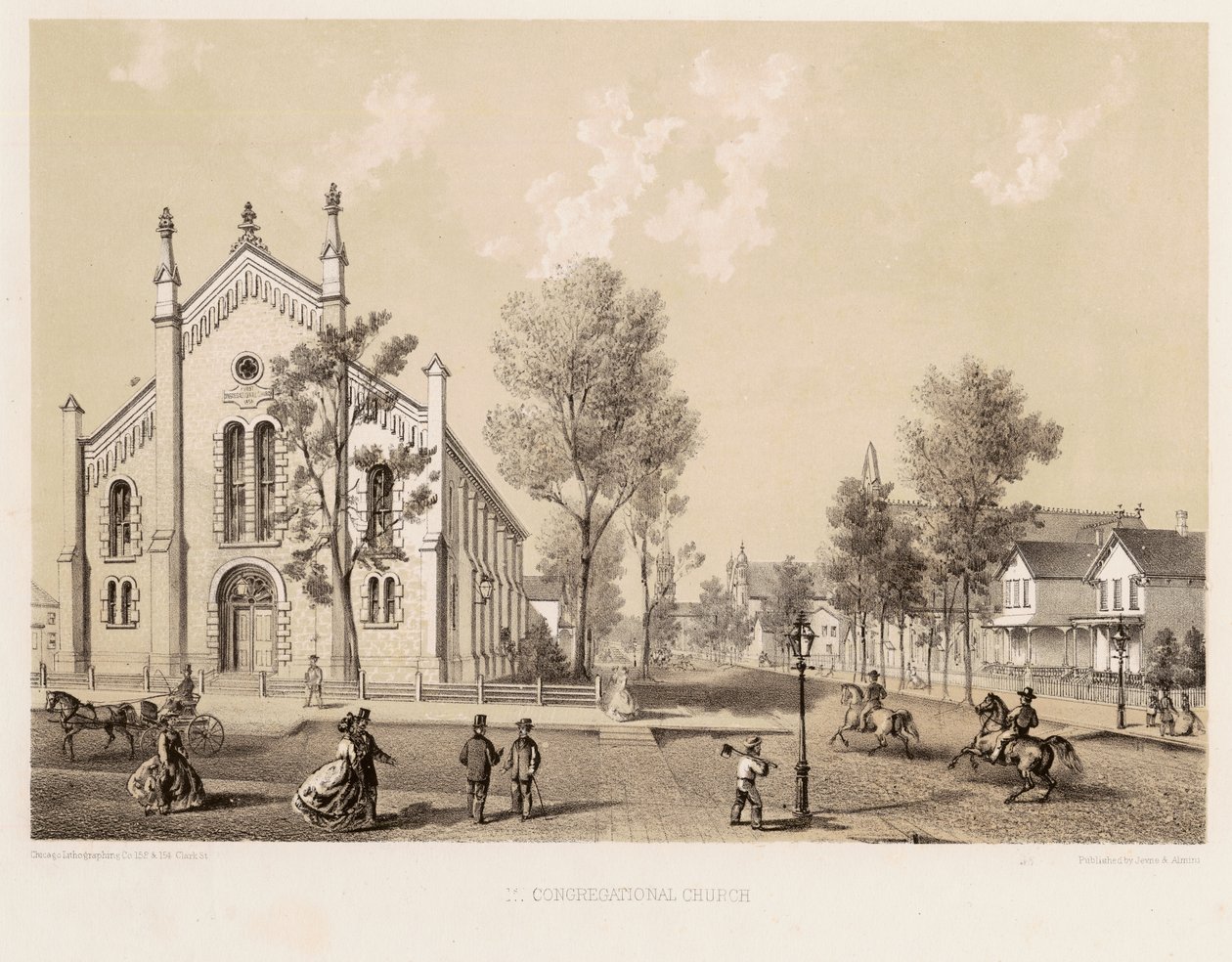 First Congregational Church, Chicago, c.1867 by Kurz and Allison