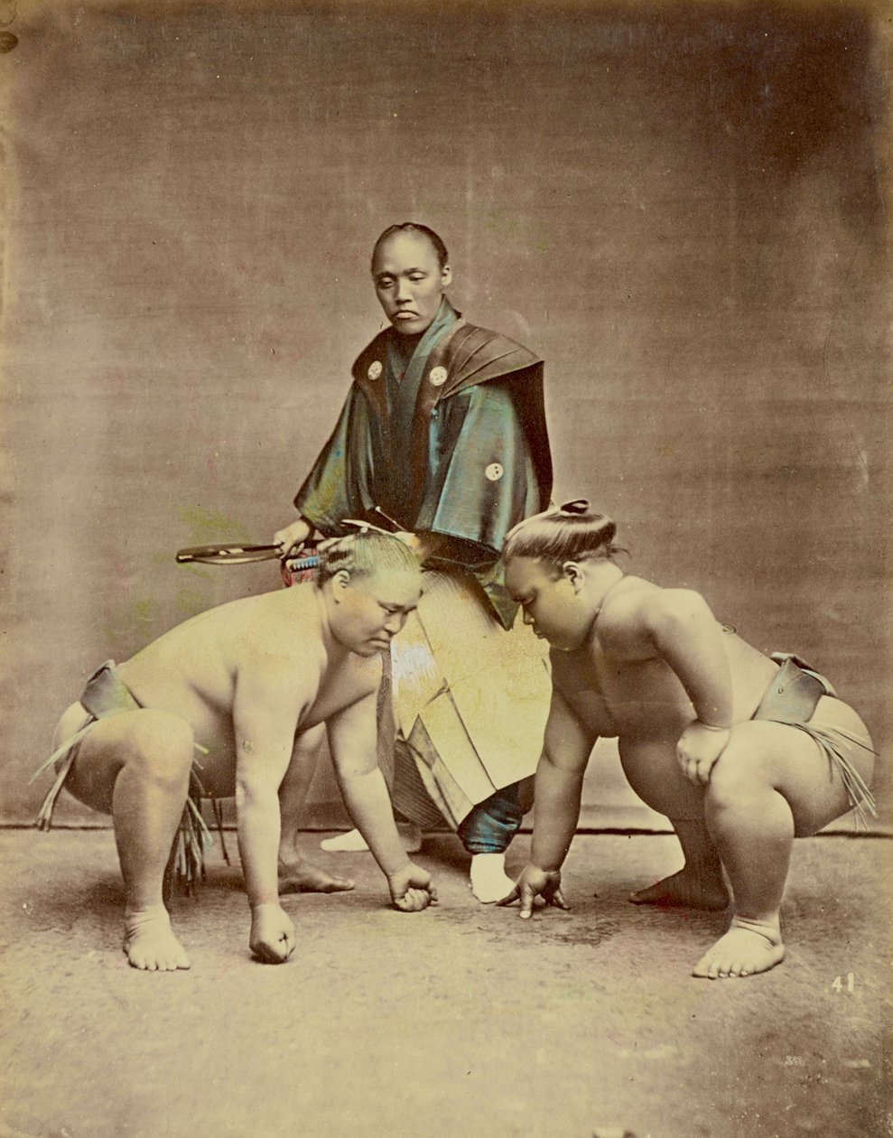 Sumo Wrestlers, c.1880 by Kusakabe Kimbei