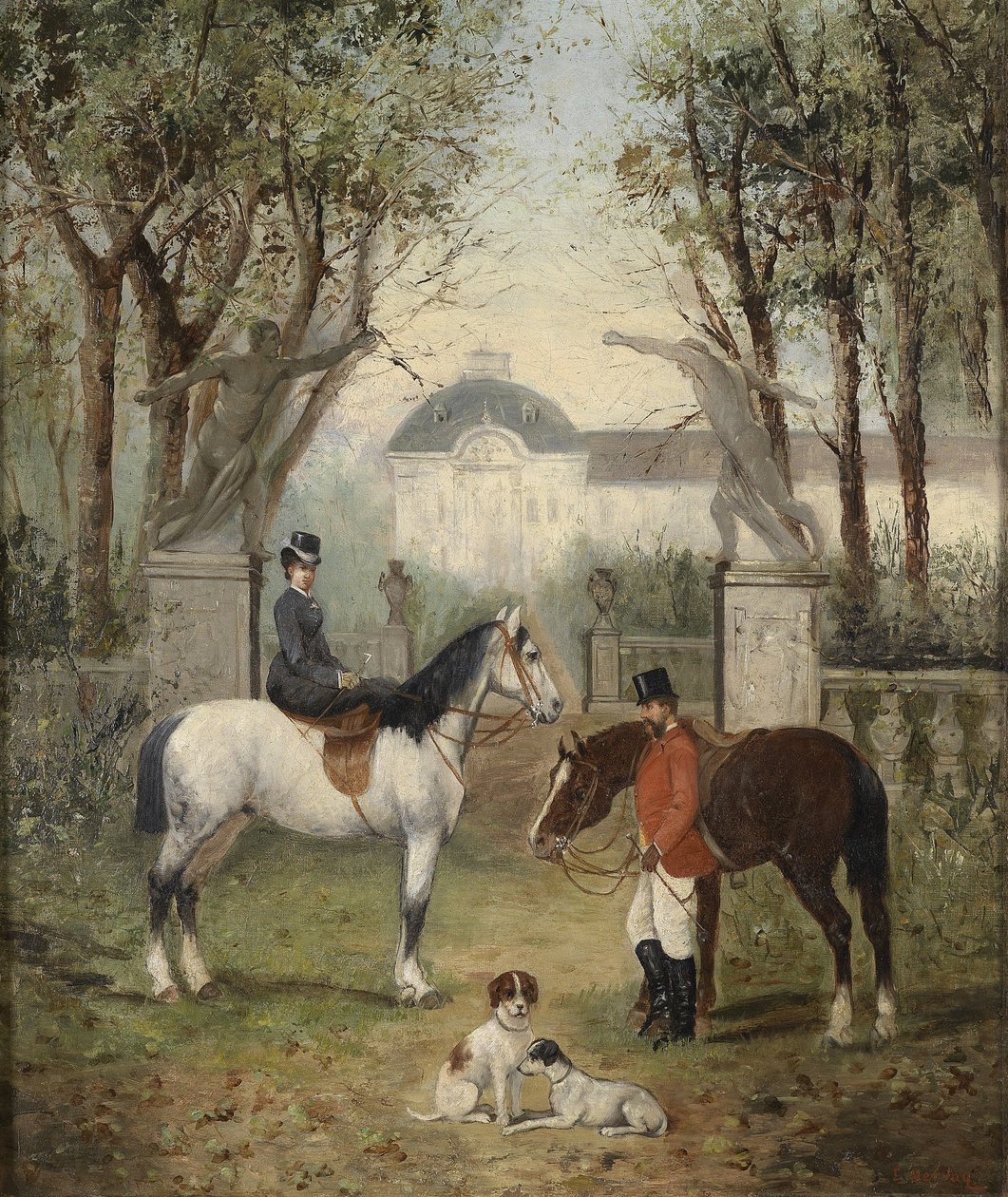Empress Elisabeth with Riding Companion by L. Herday