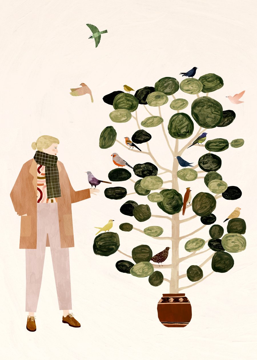 The Tree with Birds by Léa Le Pivert
