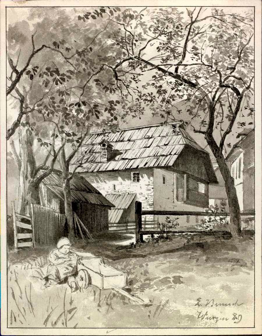 Motif from Podkoren with Child in the Foreground by Ladislav Benesch