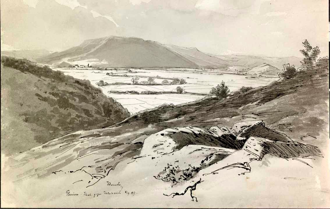 Mountain Field with Southern Railway Embankment by Ladislav Benesch