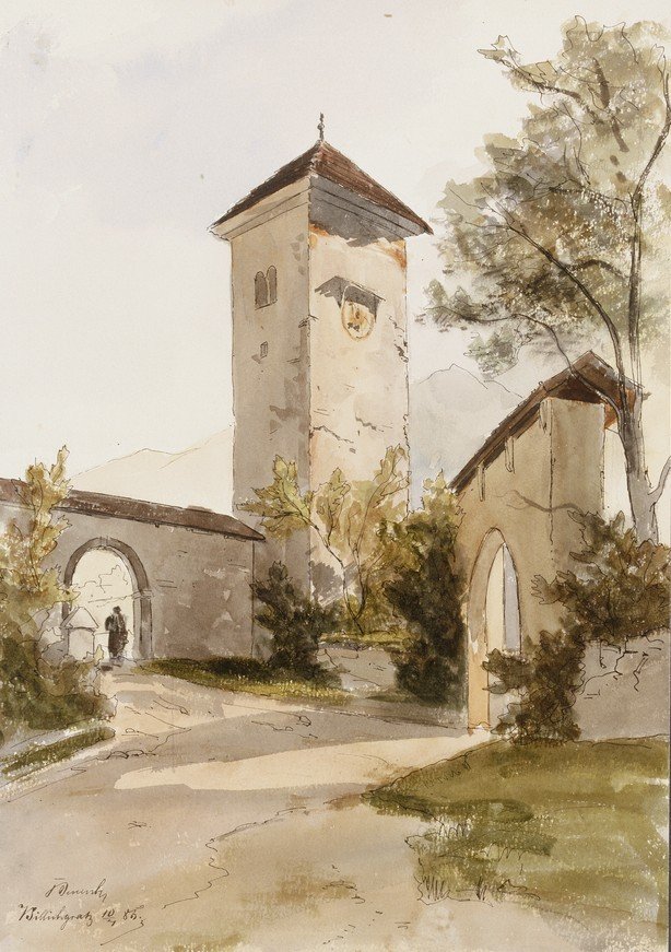 Polhov Gradec Tower in Castle Wall by Ladislav Benesch