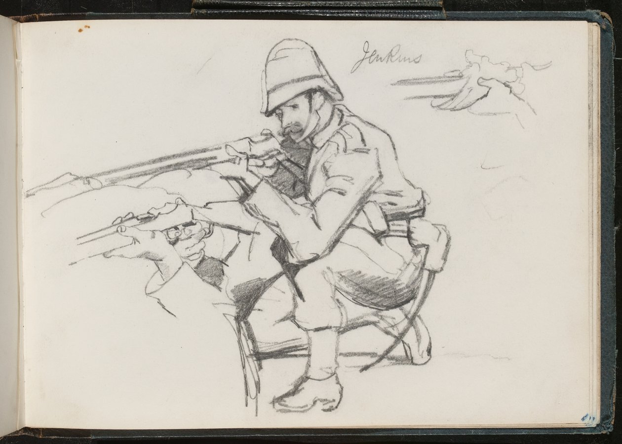 Jenkins Kneeling to Fire by Lady Butler
