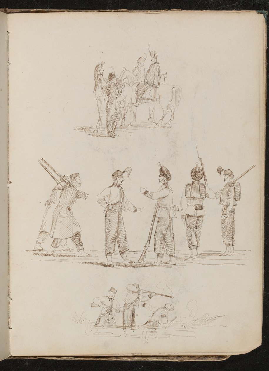 Study of Soldiers and Horses by Lady Butler