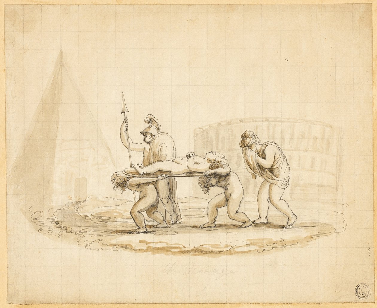 Putti Enacting Roman Funeral Procession by Lady Diana Beauclerk
