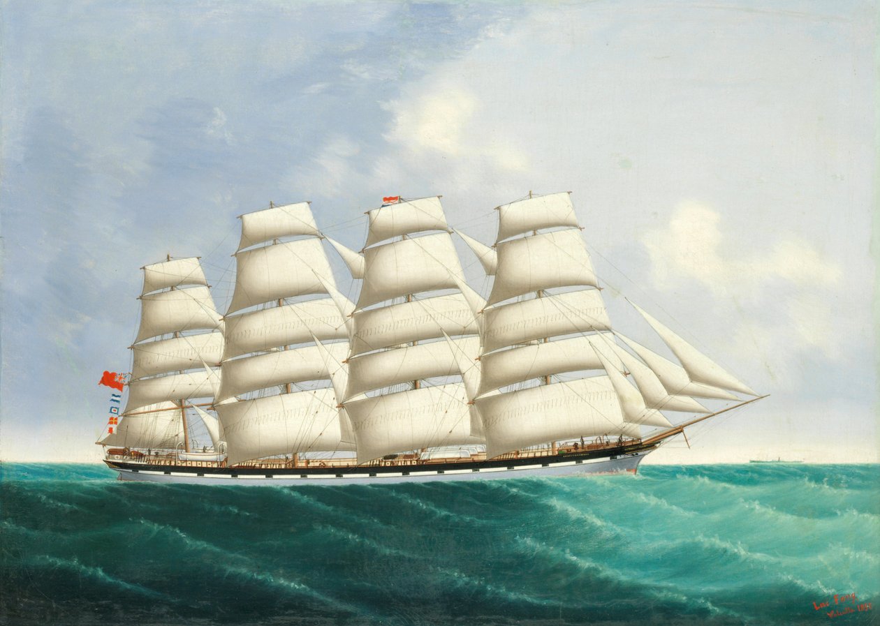 The County of Edinburgh under full sail by Lai Fong