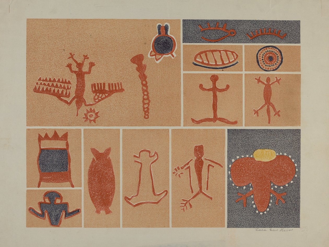 Petroglyph - Human Figures by Lala Eve Rivol