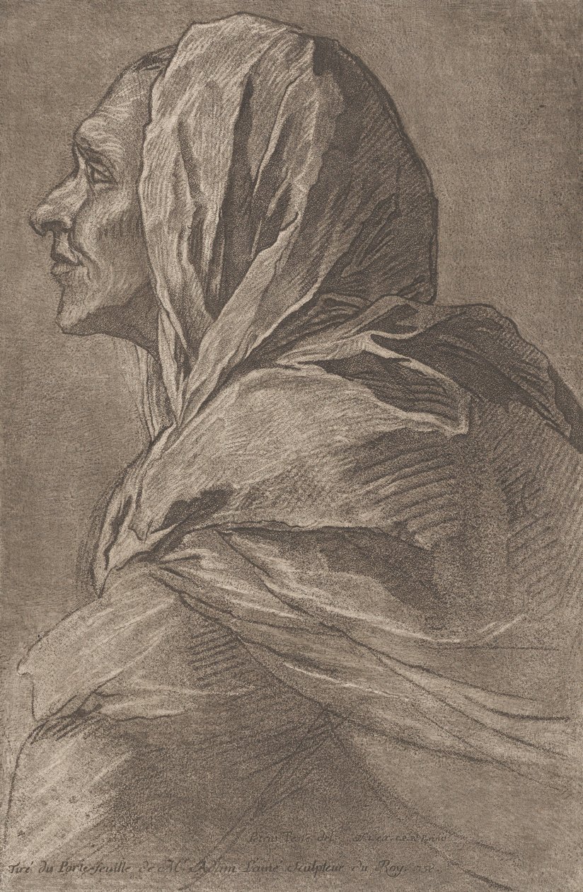 Head of a woman by Lambert Sigisbert Adam