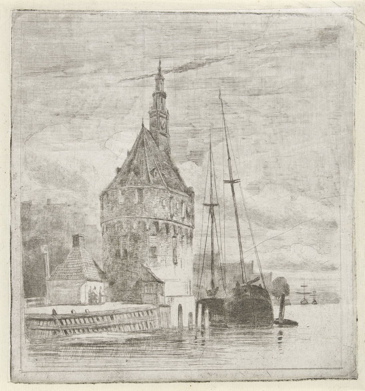 Tower by the Water by Lambertus  Hardenberg