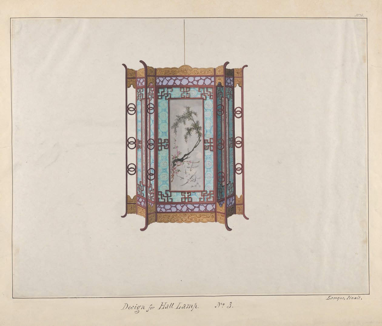 Design for a Hall Lamp by Lamqua