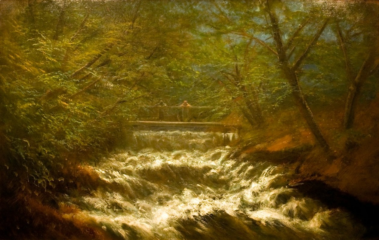 Brawling Brook with Bridge by Laszlo Mednyanszky