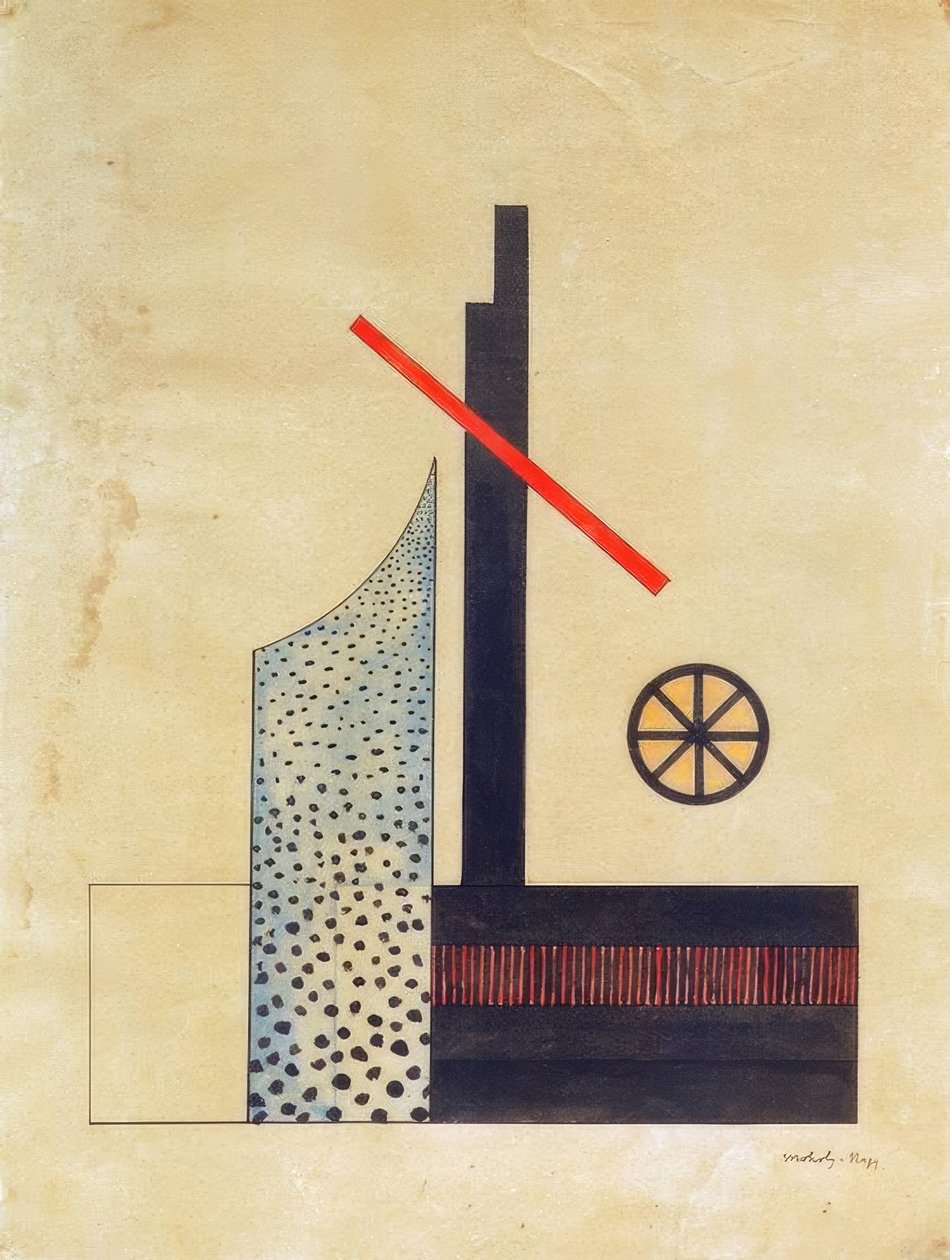 Composition with Wheel by Laszlo Moholy Nagy