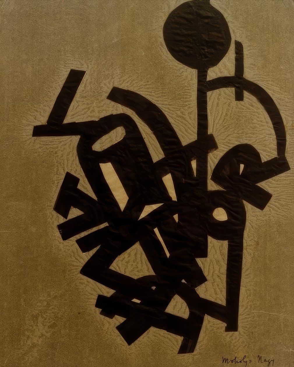 Untitled (Collage with R) by Laszlo Moholy Nagy