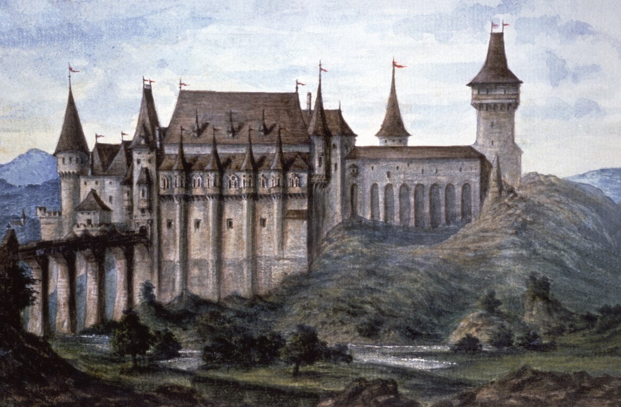Castle in Vajdahunyad by Laszlo Than