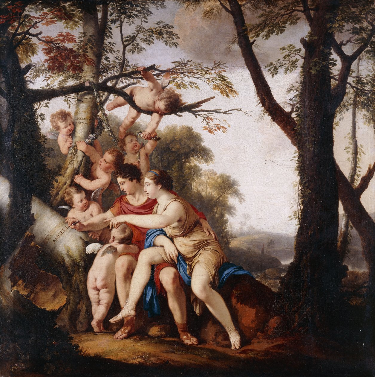 Angelica and Medoro by Laurent de la Hyre