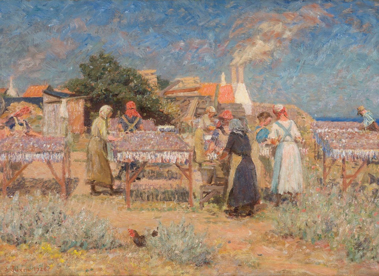 Sun Drying Herrings by Laurits Regner Tuxen