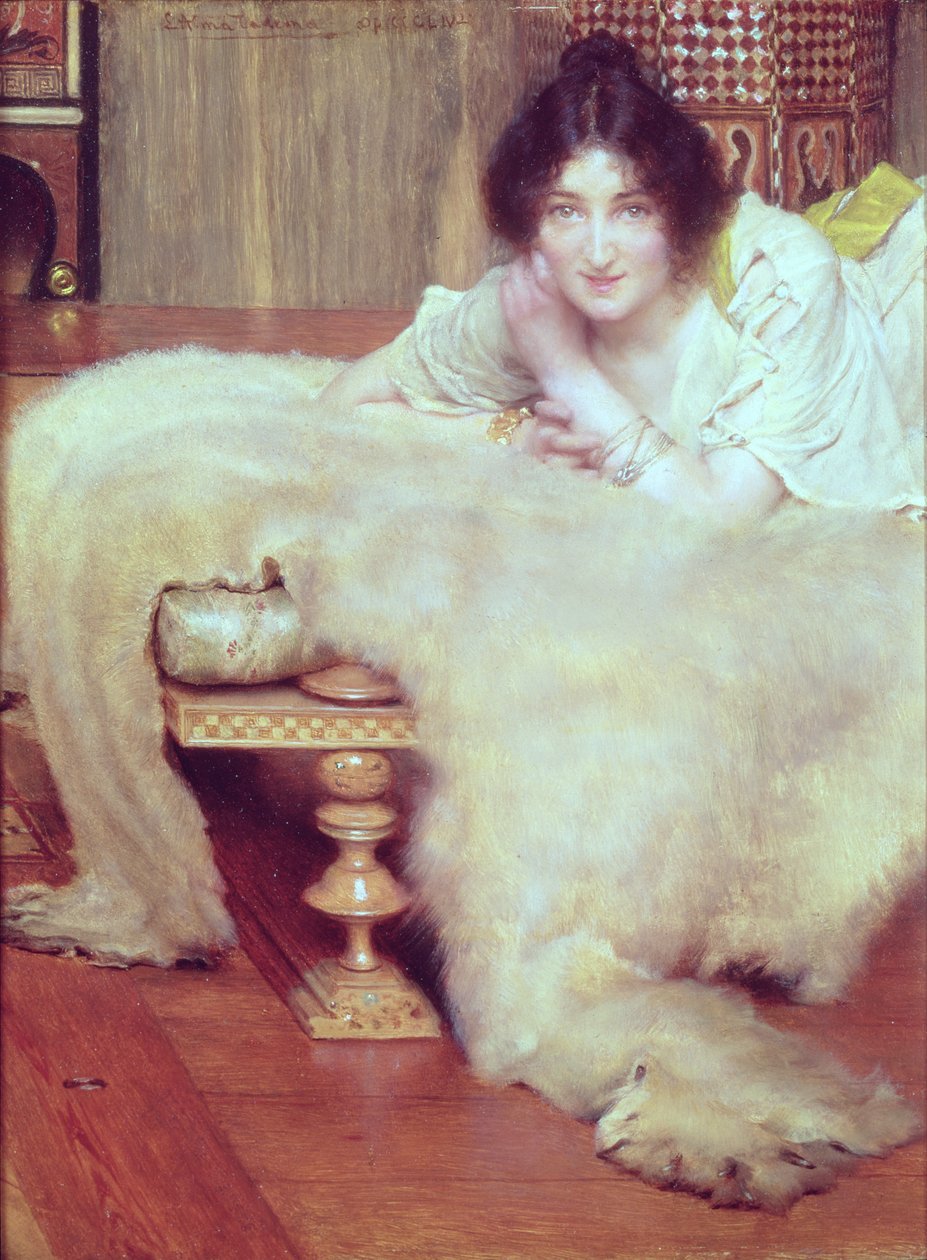 A Listener: The Bear Rug by Lawrence Alma Tadema