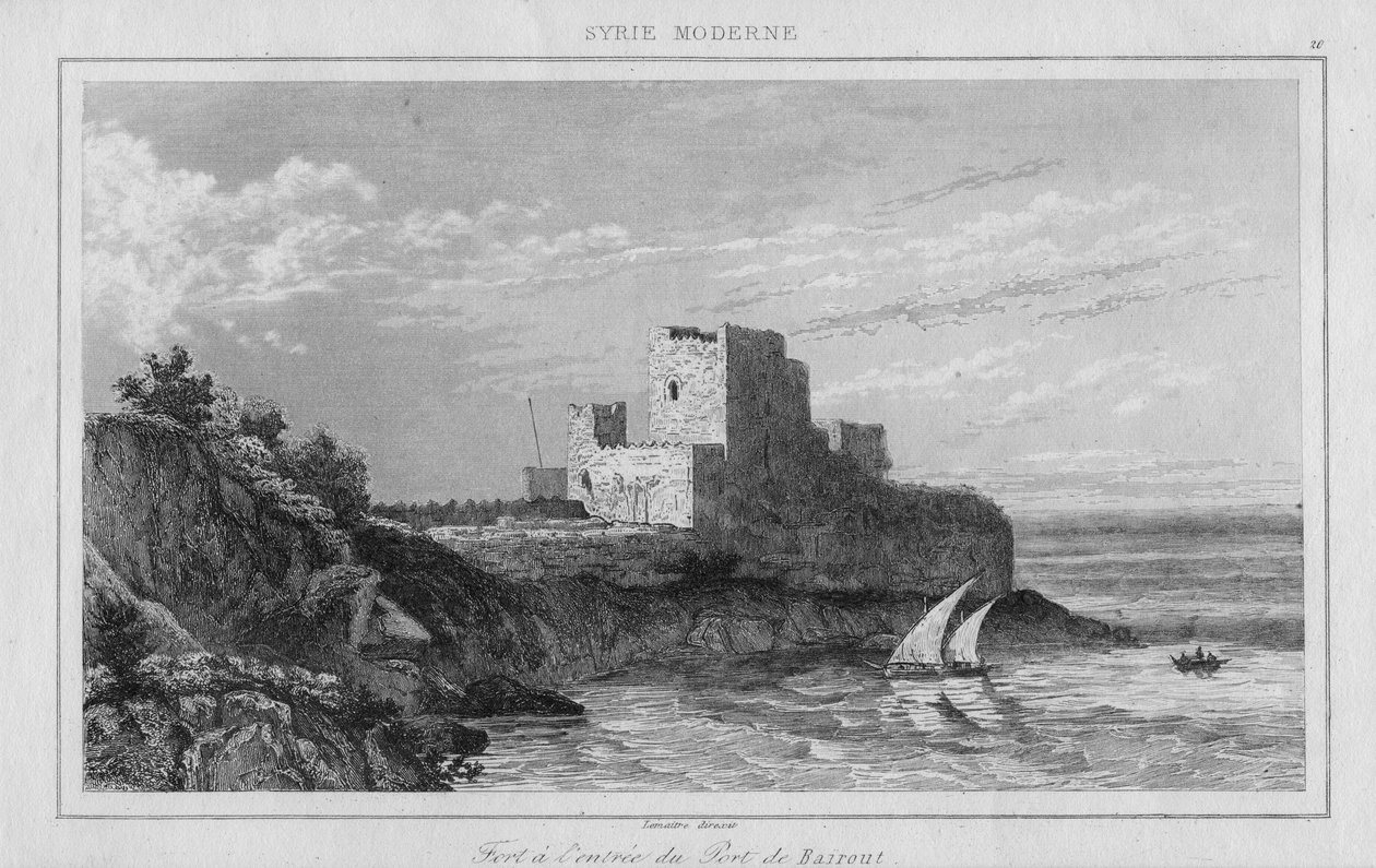 Fort at the Entrance of the Port of Beirut, from Syrie Moderne by Lemaitre