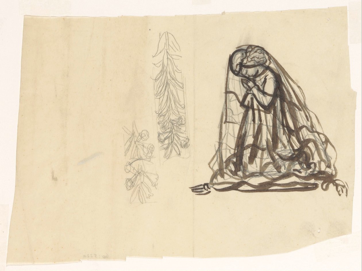 Praying Girl and Ornament by Leo Gestel
