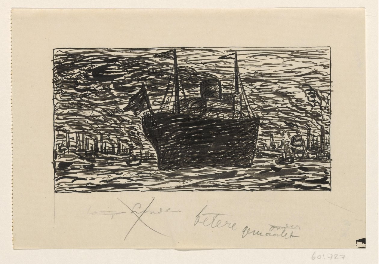 Ship Entering the Port of London by Leo Gestel