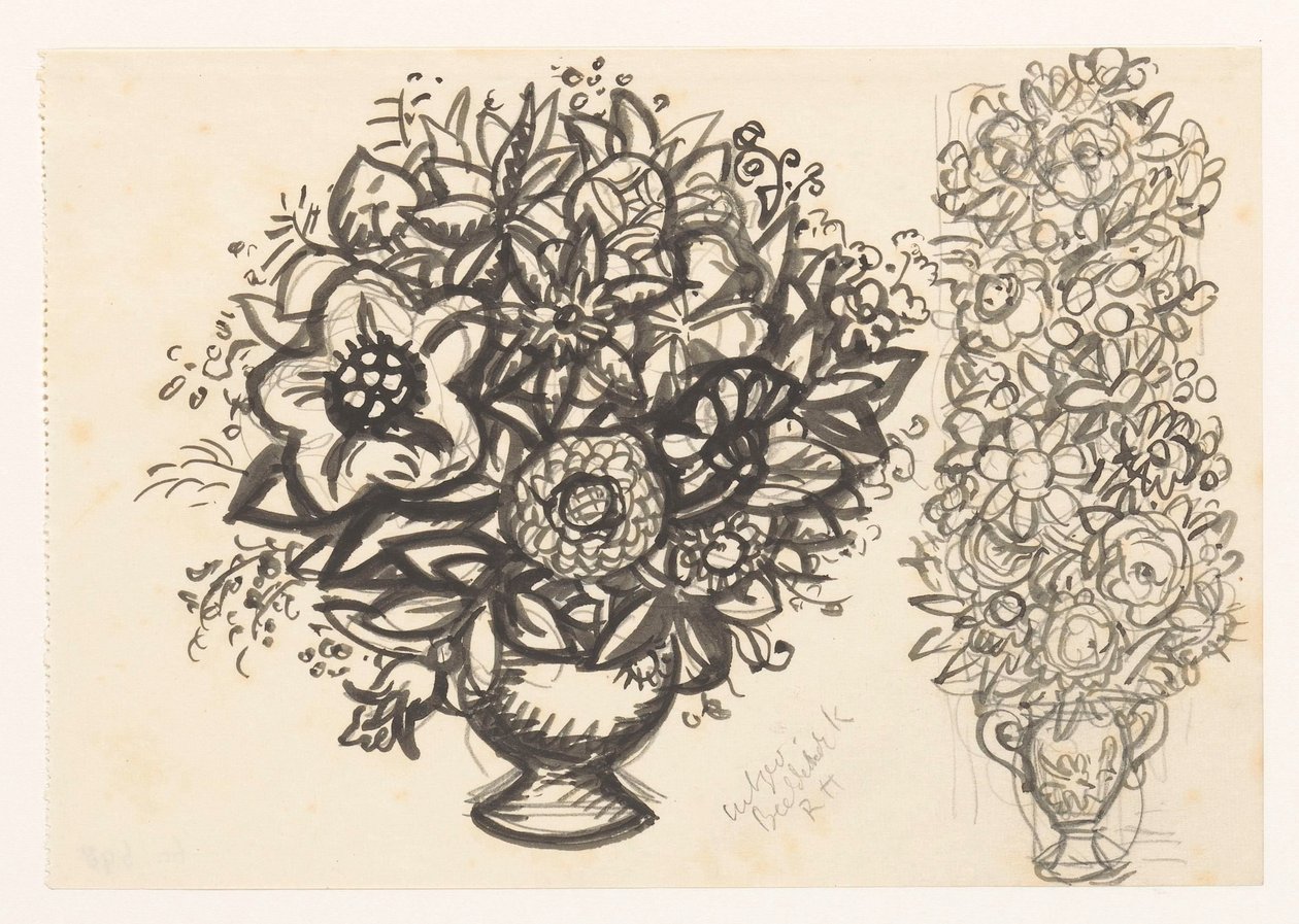 Two Vases with Flowers by Leo Gestel