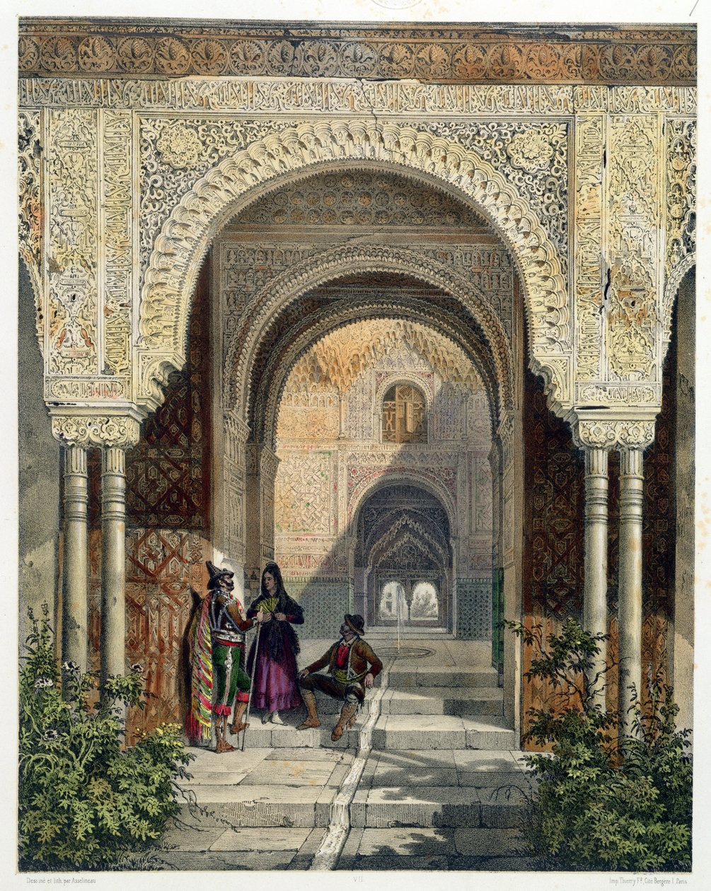 The Room of the Two Sisters in the Alhambra, Granada by Leon Auguste Asselineau
