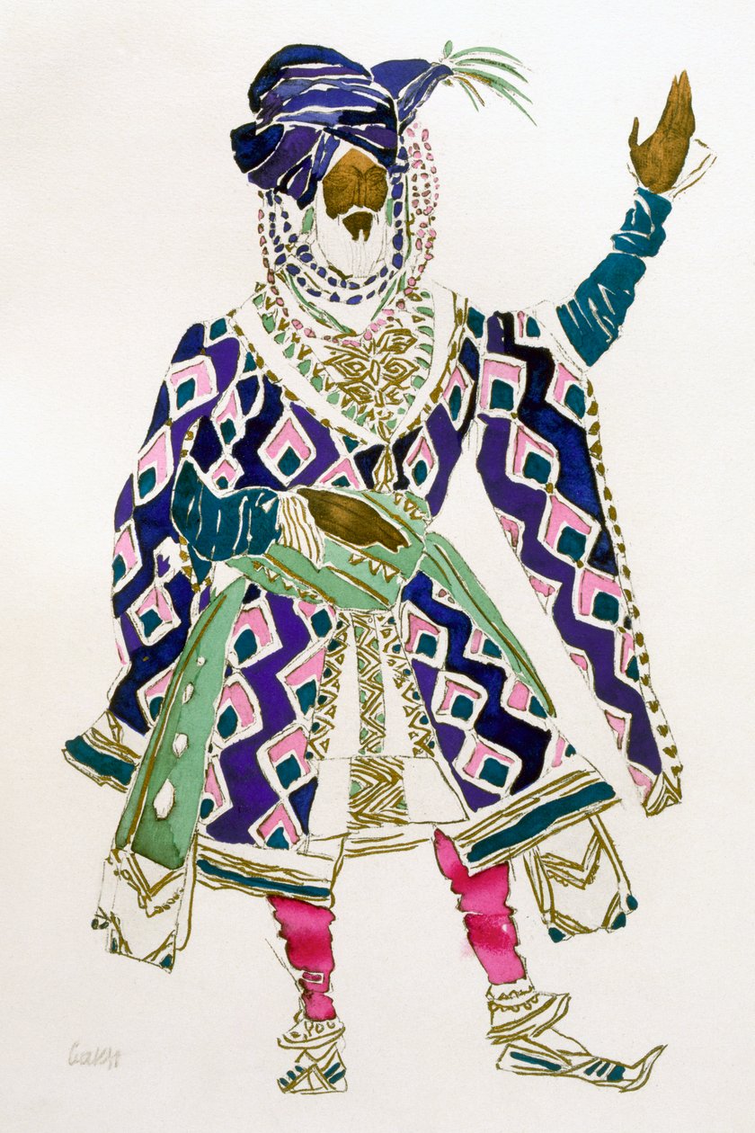 Costume Design for a Sultan by Leon Bakst
