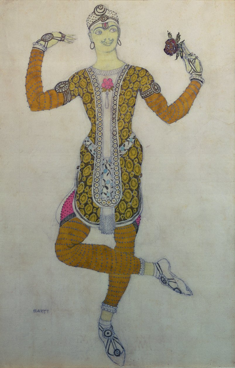Costume design for Nijinsky in Le Festin by Leon Bakst