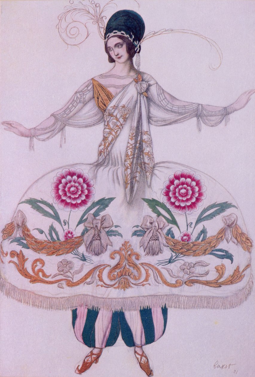 Costume Design for Scheherazade, from Sleeping Beauty by Leon Bakst