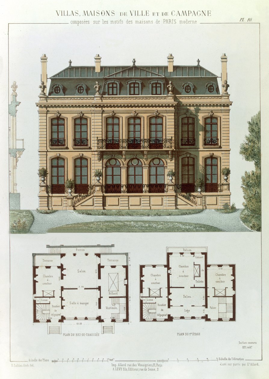 Parisian suburban house and plans, from 