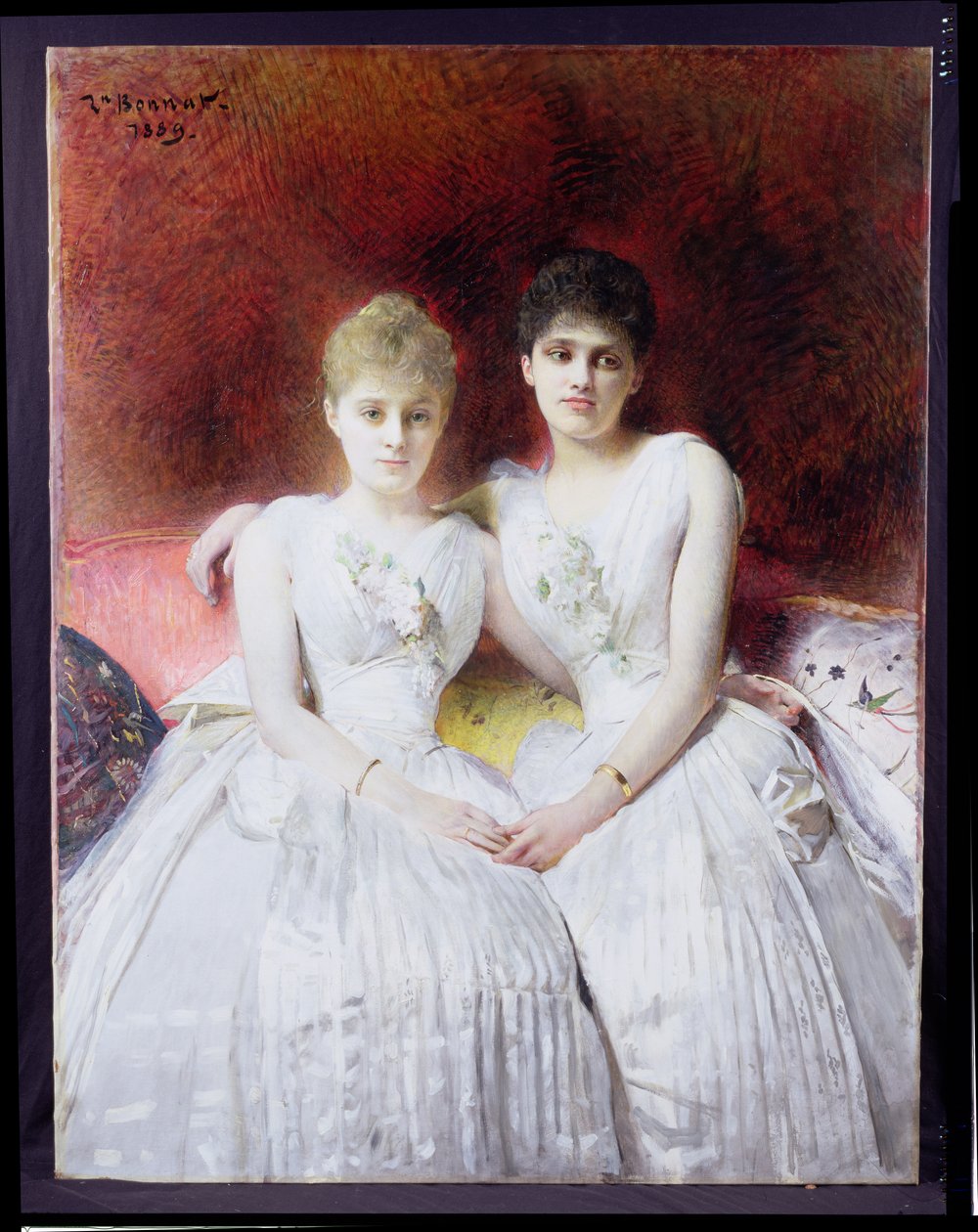 Portrait of Marthe and Terese Galoppe by Leon Joseph Florentin Bonnat