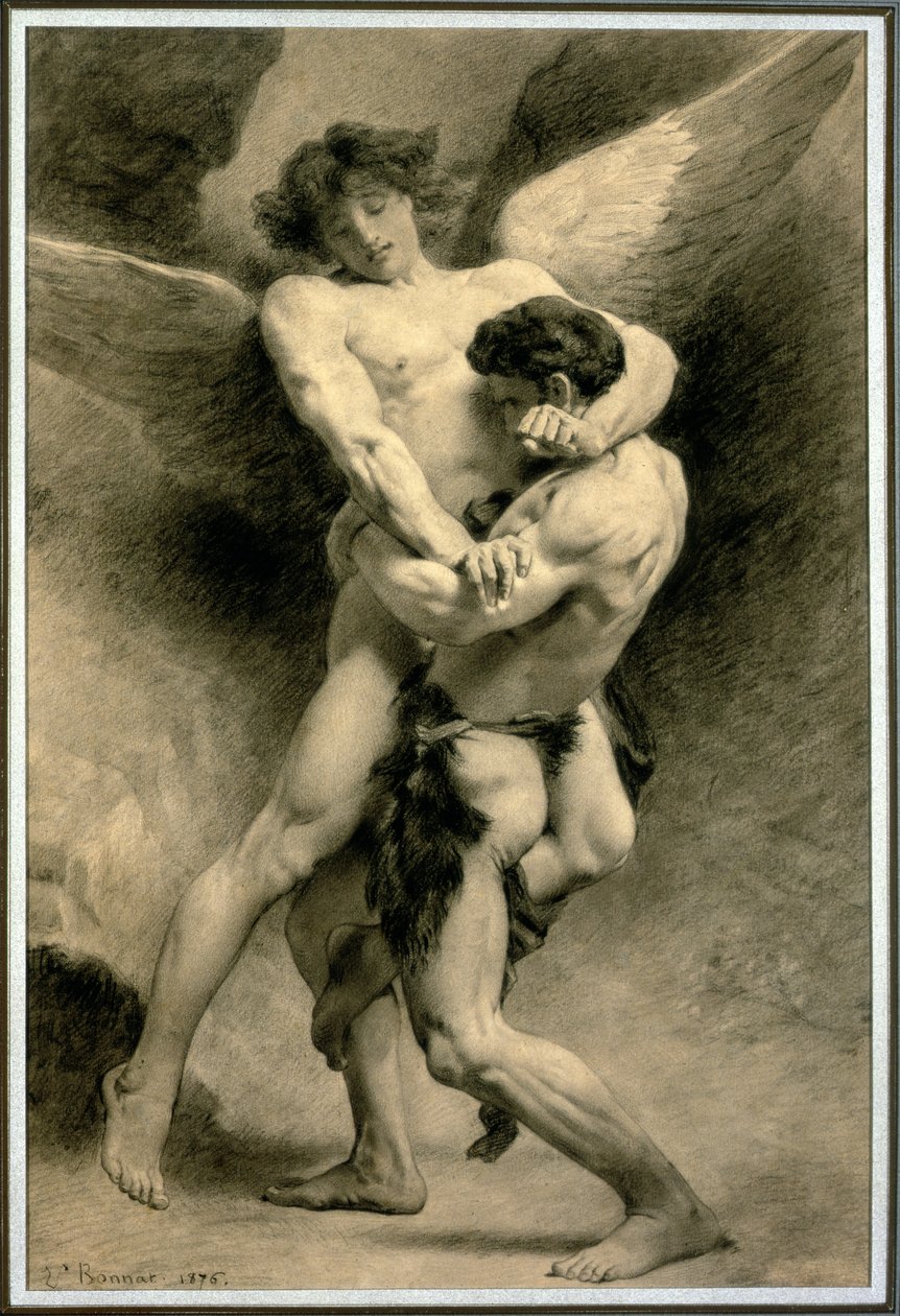Study for Jacob Wrestling with the Angel by Leon Joseph Florentin Bonnat