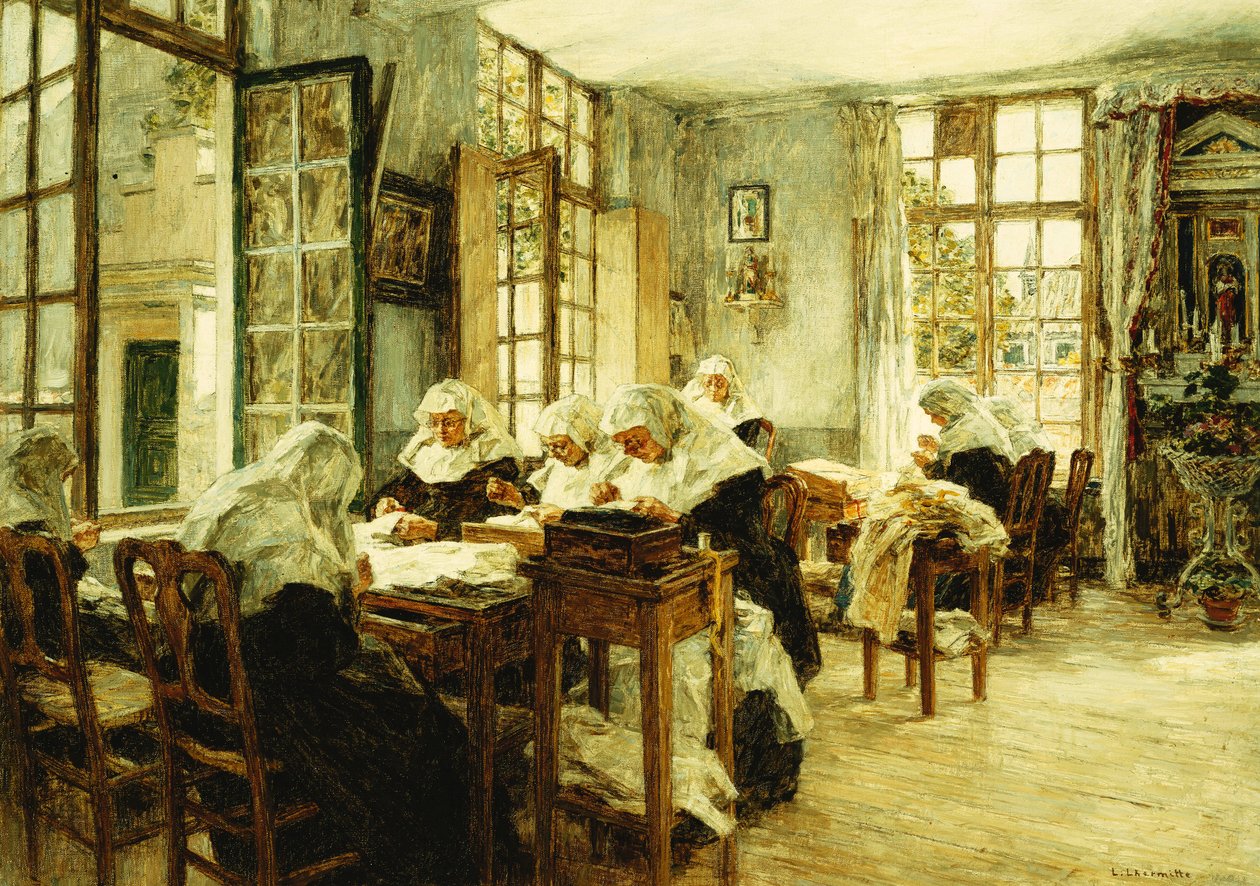 Nuns Sewing by Leon Augustin Lhermitte