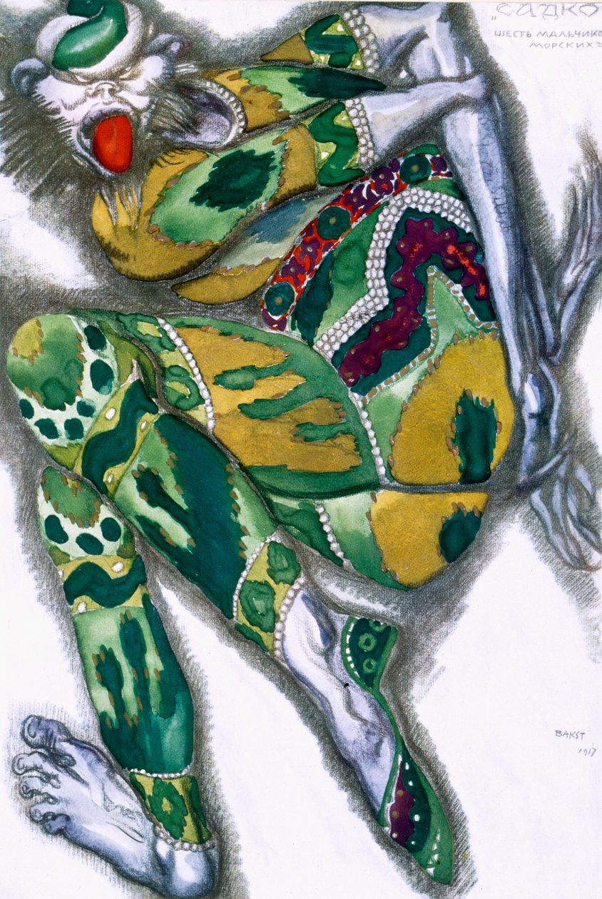 Costume design for Seefenfel, from Sadko by Leon Bakst