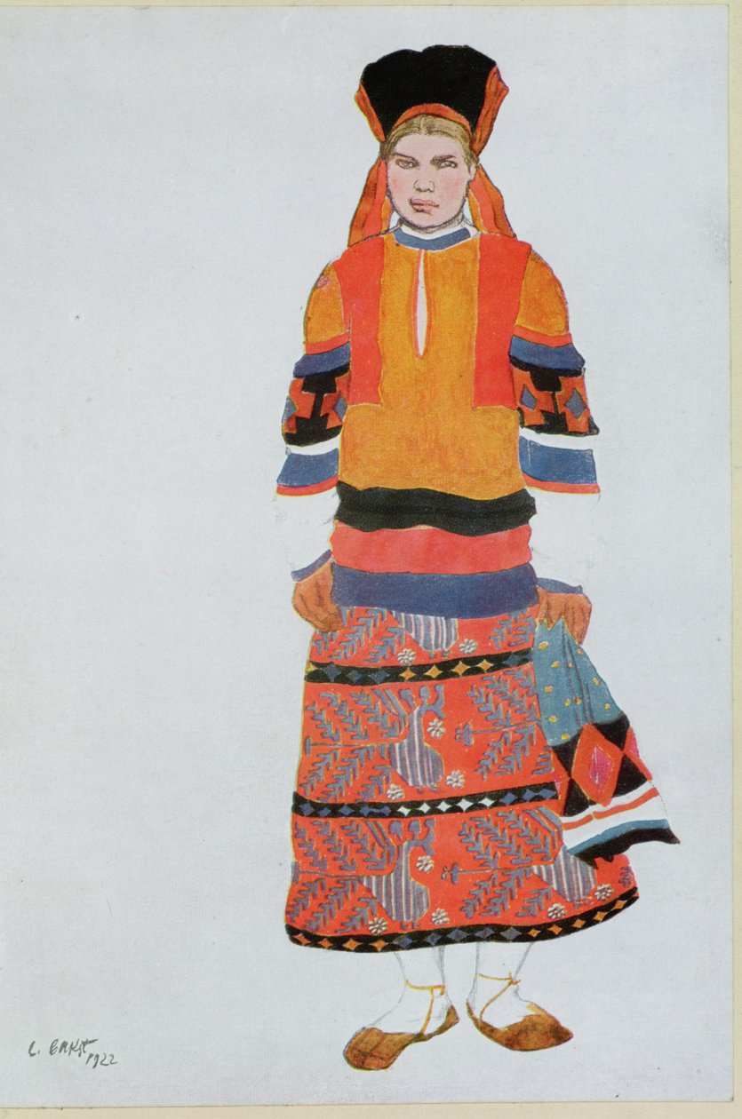 Costume design for a Peasant Girl by Leon Bakst