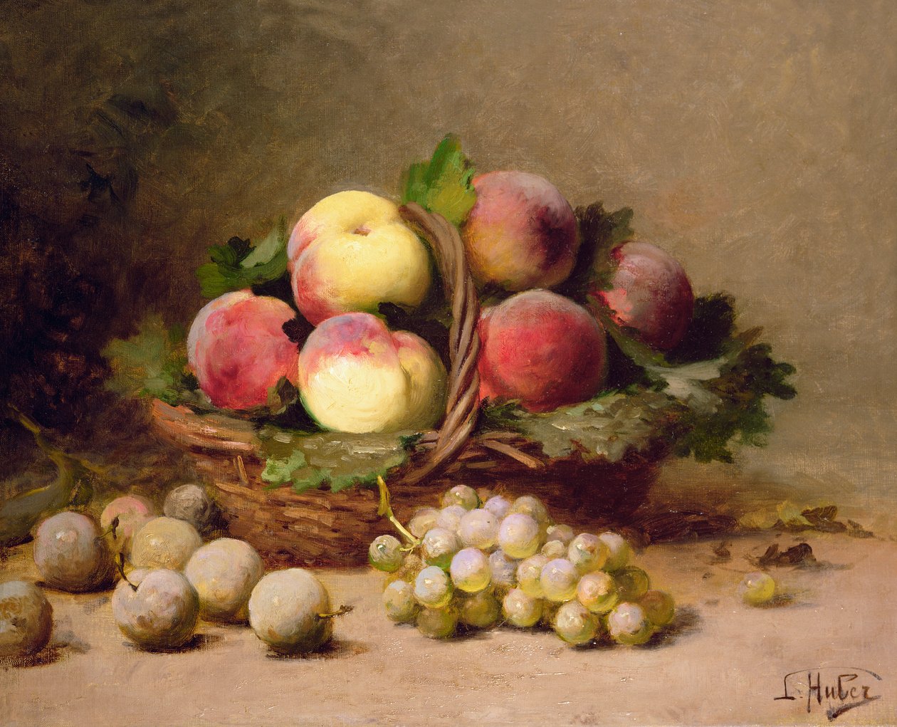 Still life of fruit by Leon Charles Huber