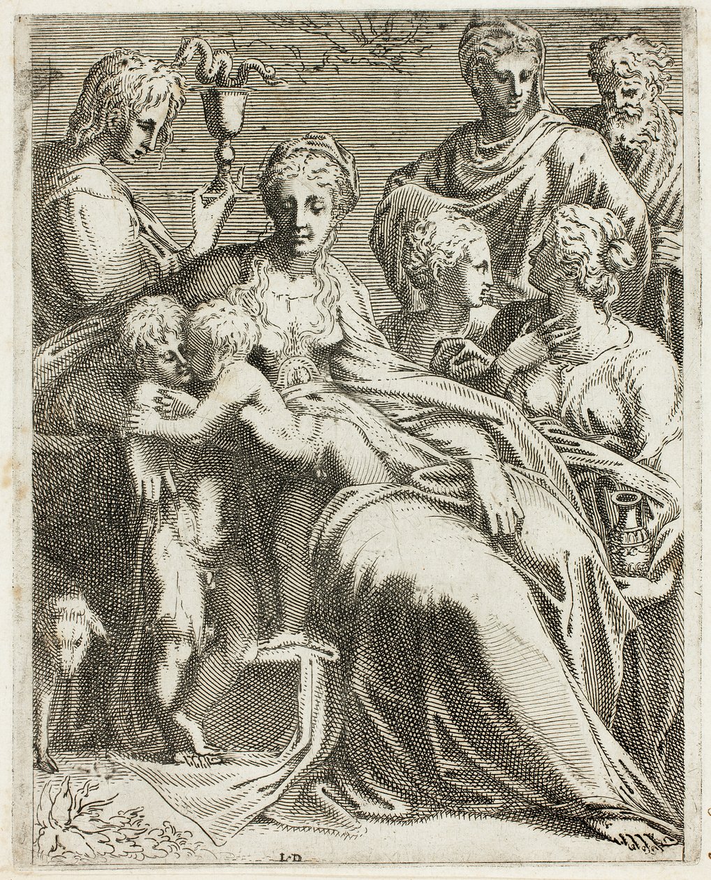 The Holy Family with Saints by Leon Davent