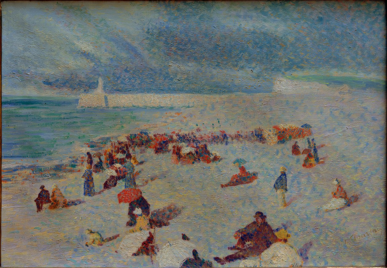 Scene on the Beach by Leon Pourtau