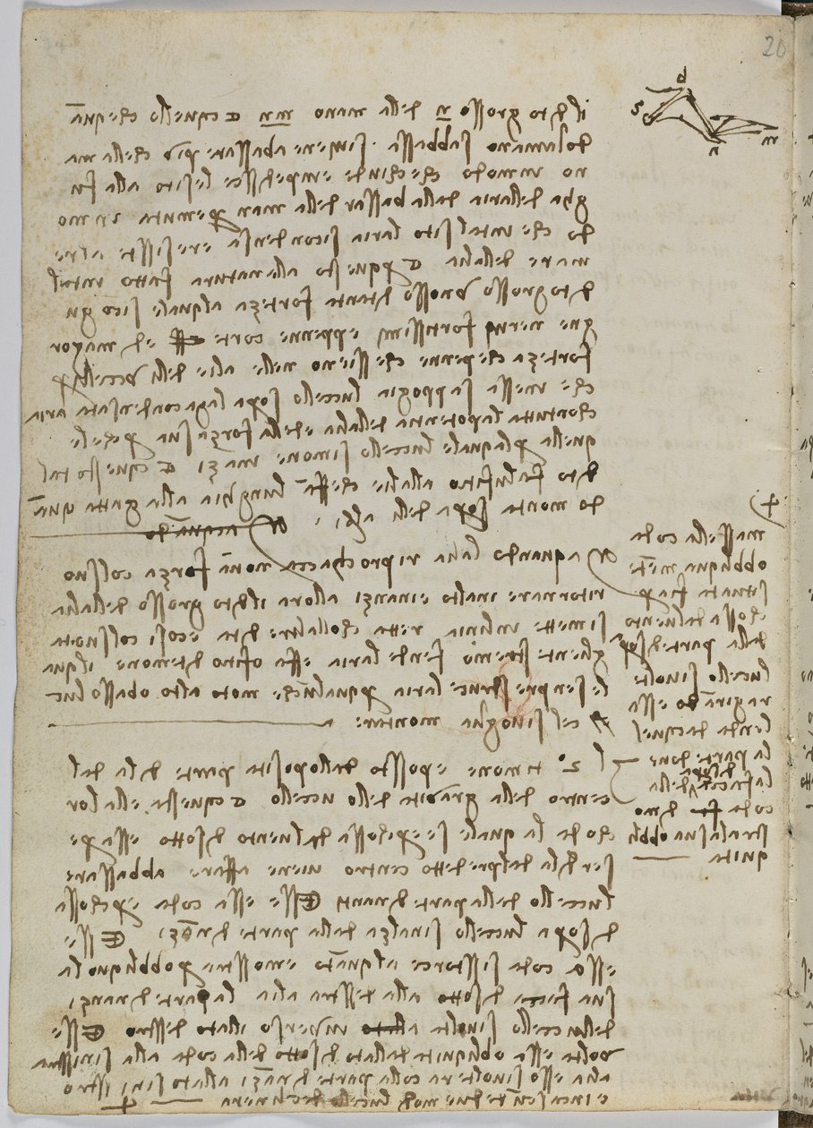 Birds Flight Code, Sheet 13 Verso by Leonardo da Vinci