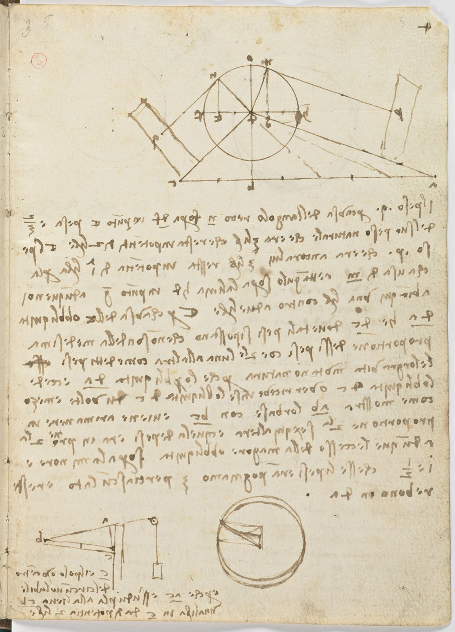 Birds Flight Code, c. 1505-06, paper manuscript, sheet 4 (recto) by Leonardo da Vinci
