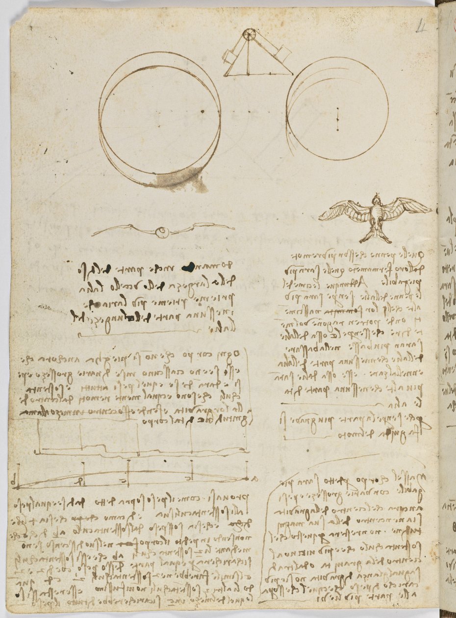 Birds Flight Code, Sheet 4 Verso by Leonardo da Vinci