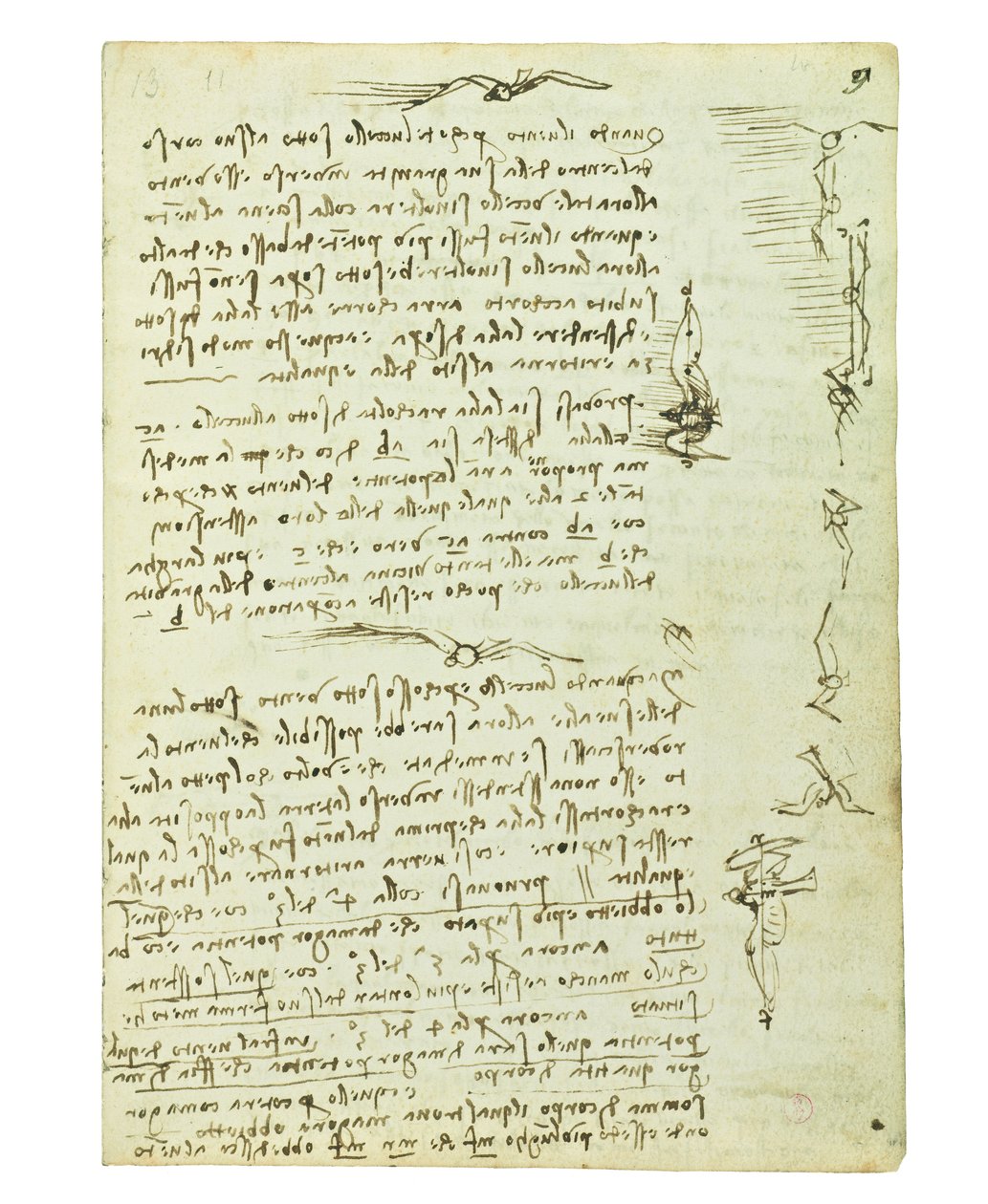 Codex on the Flight of Birds, Folio 9 Recto by Leonardo da Vinci