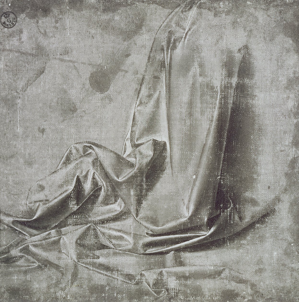 Drapery Study for a Kneeling Figure in Profil Perdu to the Right by Leonardo da Vinci