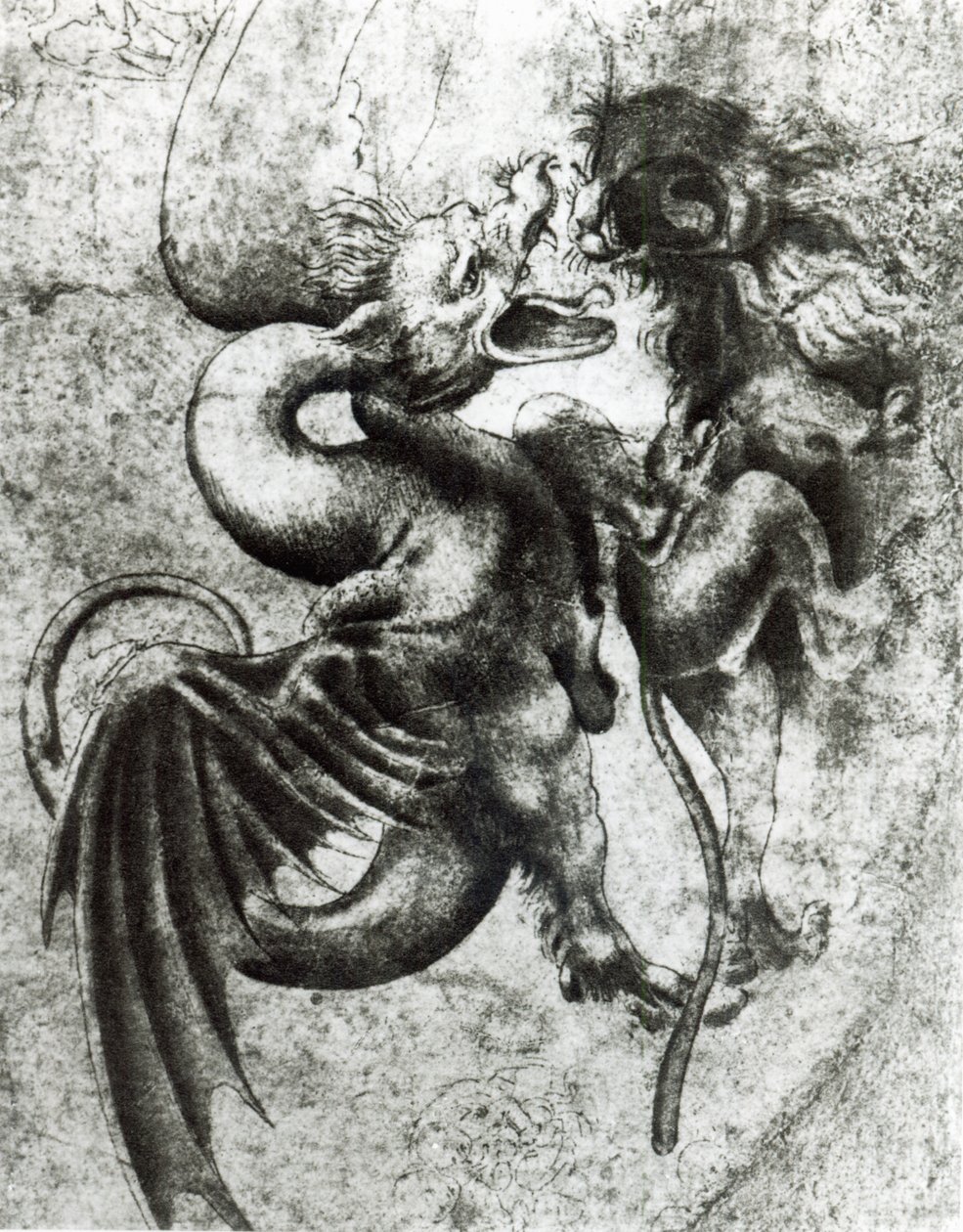 Fight Between a Dragon and a Lion by Leonardo da Vinci