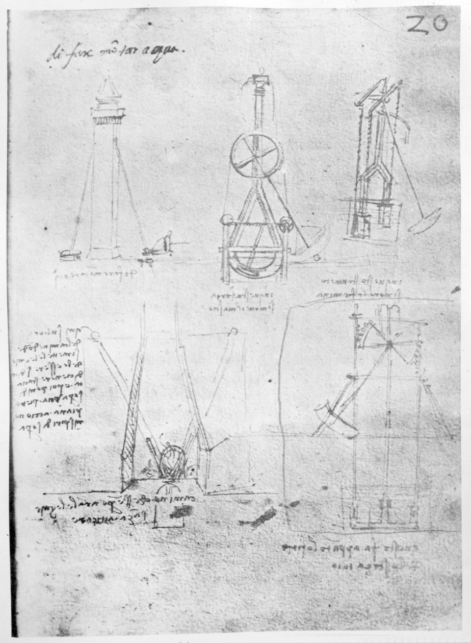Fol. 20r from Paris Manuscript B by Leonardo da Vinci