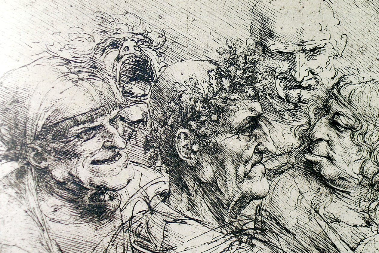 Grotesque Heads by Leonardo da Vinci